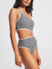 ES Gingham Texture Cami One Shoulder OP Swimsuit Summer 2026