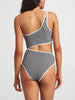 ES Gingham Texture Cami One Shoulder OP Swimsuit Summer 2026