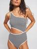 ES Gingham Texture Cami One Shoulder OP Swimsuit Summer 2026