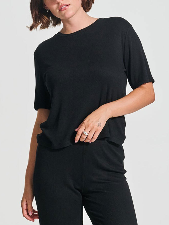 Everyday Sunday Lounge Rib T-Shirt Fall 2026 | BLACK
