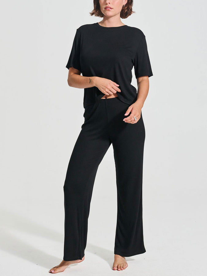 Everyday Sunday Lounge Wide Rib Pants Fall 2026 | BLACK