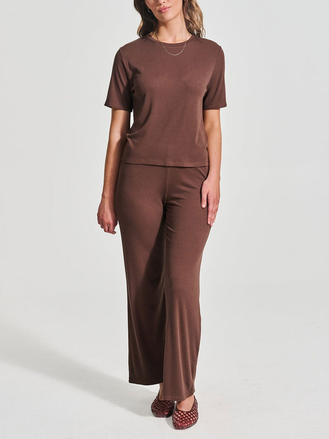 Everyday Sunday Lounge Wide Rib Pants Fall 2026 | CLASSIC BROWN
