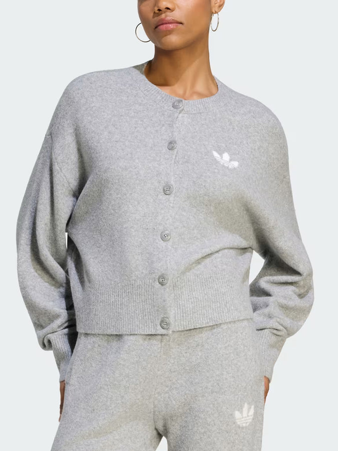 Adidas Essentials Knit Medium Grey Heather Cardigan Fall 2026 | MEDIUM GREY HEATHER
