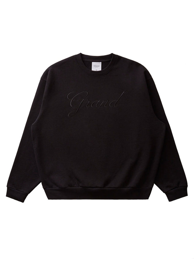 Grand Embroidered Crewneck Sweatshirt Spring 2024 | BLACK