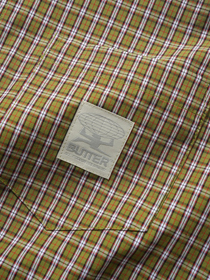 Butter Goods Equipment Short Sleeve Buttondown Shirt Summer 2026 | LIME/RED