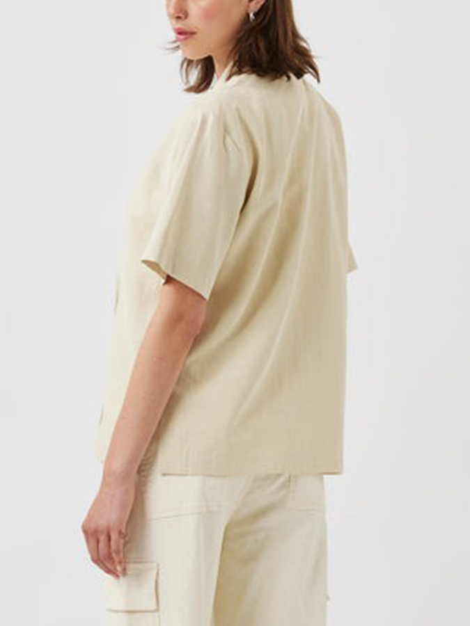 Minimum Summer 2024 Essas Short Sleeve Buttondown Shirt | BROWN RICE (1105)