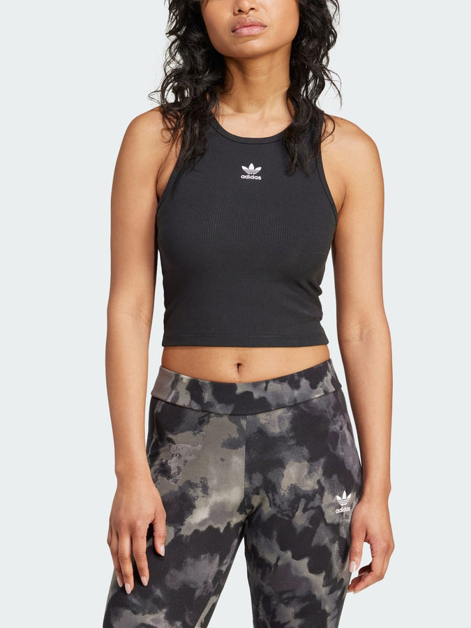 Adidas Essentials Rib Black Tank Top Spring 2026 | BLACK