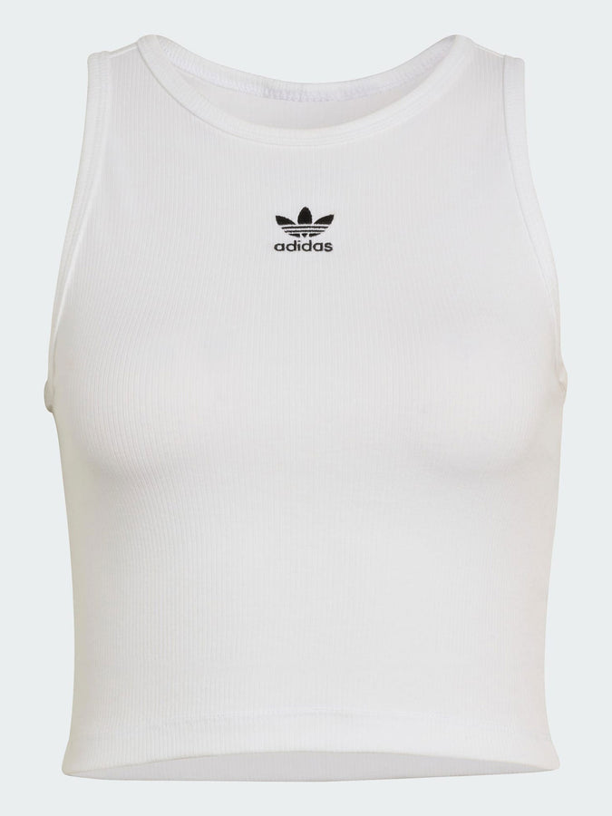 Adidas Essentials Rib White Tank Top Holiday 2025 | WHITE