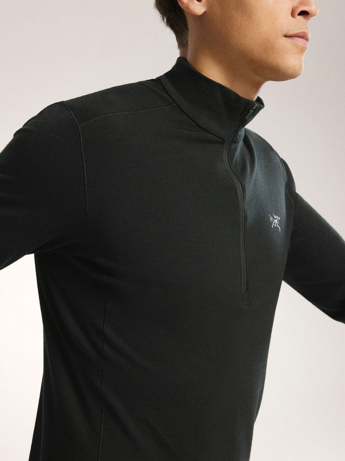 Arc'teryx Rho Merino Wool Zip Neck Base Layer Winter 2026 | BLACK