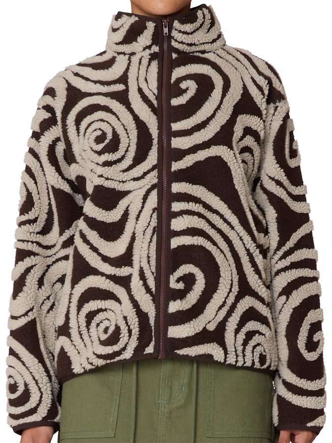Obey Swirls Jacquard Jacket Fall 2025 | BROWN MULTI (BWM)