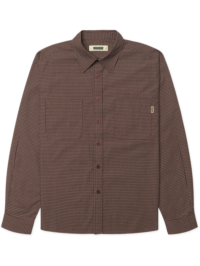 Woodbird Buzo Dau Check L/S Buttondown Shirt Fall 2026 | BROWN/RED