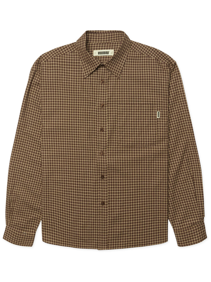 Woodbird Buzo Man Check L/S Buttondown Shirt Fall 2026 | BROWN/HONEY