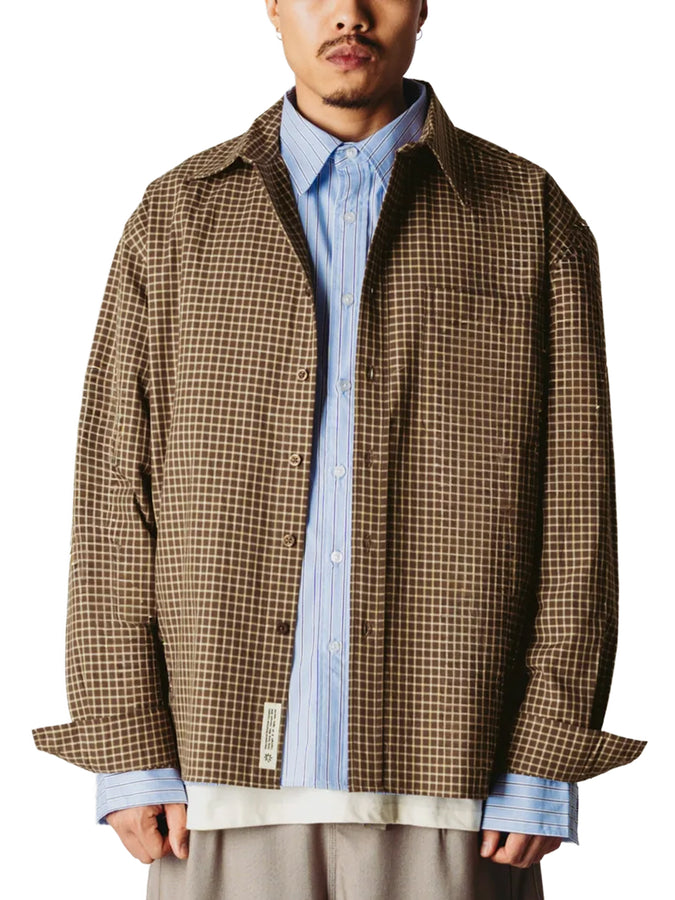 Woodbird Buzo Man Check L/S Buttondown Shirt Fall 2026 | BROWN/HONEY