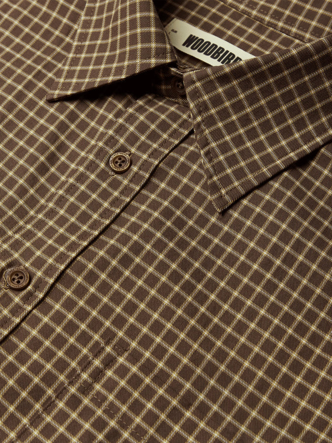 Woodbird Buzo Man Check L/S Buttondown Shirt Fall 2026 | BROWN/HONEY