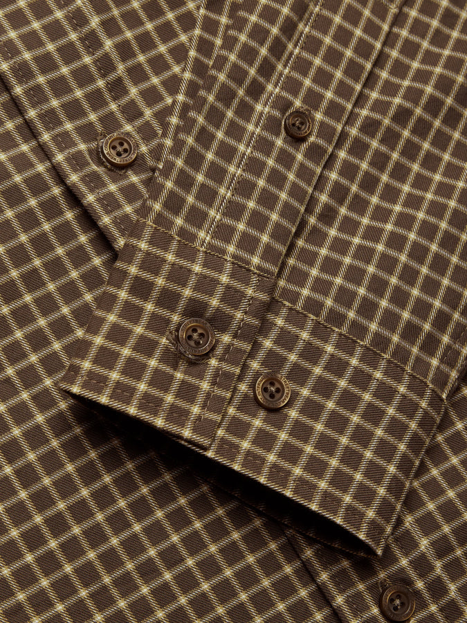 Woodbird Buzo Man Check L/S Buttondown Shirt Fall 2026 | BROWN/HONEY