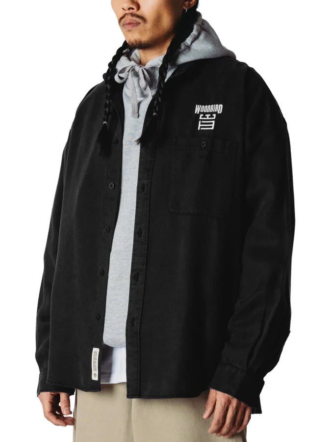 Woodbird Jong Denim L/S Buttondown Shirt Fall 2026 | BLACK