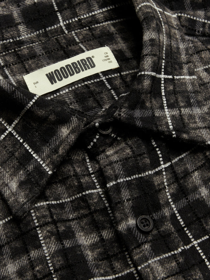 Woodbird Jong Wash Check L/S Buttondown Shirt Fall 2026 | BLACK/WHITE