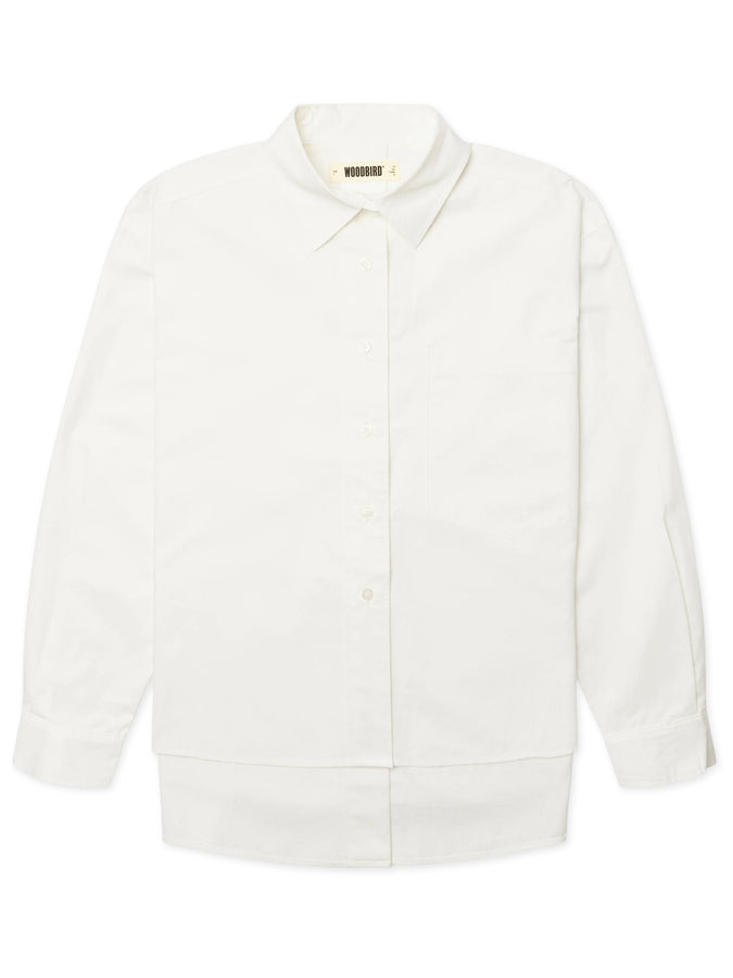Woodbird Lei Long Sleeve Buttondown Shirt Fall 2026 | WHITE