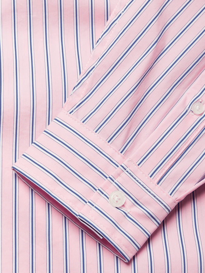 Woodbird Liva Stripe Long Sleeve Buttondown Shirt Fall 2026 | PINK