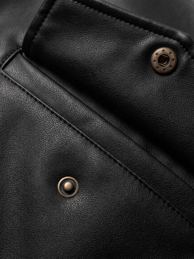 Woodbird Bue Washed Pu Jacket Fall 2026 | BLACK