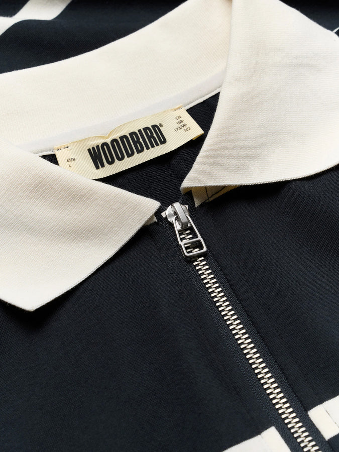 Woodbird Hiro Jiu Zip Polo Fall 2026 | BLACK