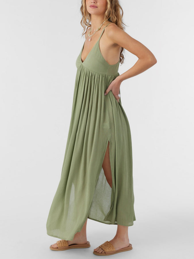 O’Neill Saltwater Solids Mel Women Maxi Cover-Up Spring 2024 | OIL GREEN (OGN)