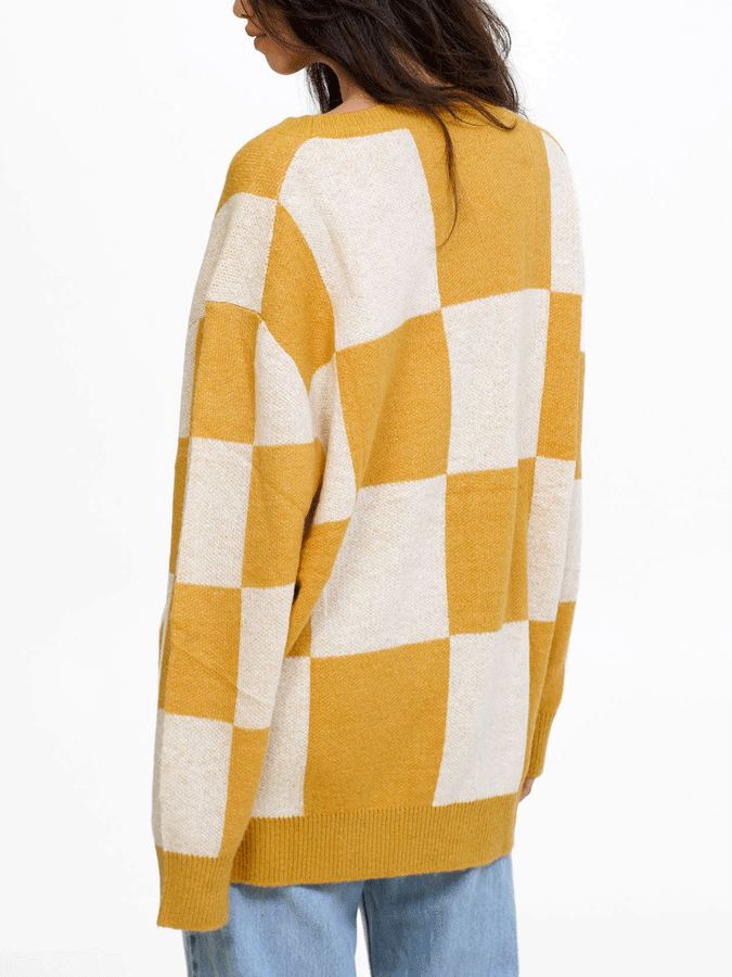 Notice The Reckless Checkered Sweater Fall 2024 | BEIGE/OCHRE