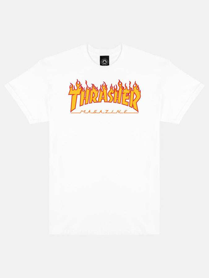 Thrasher Flame Logo T-Shirt | WHITE
