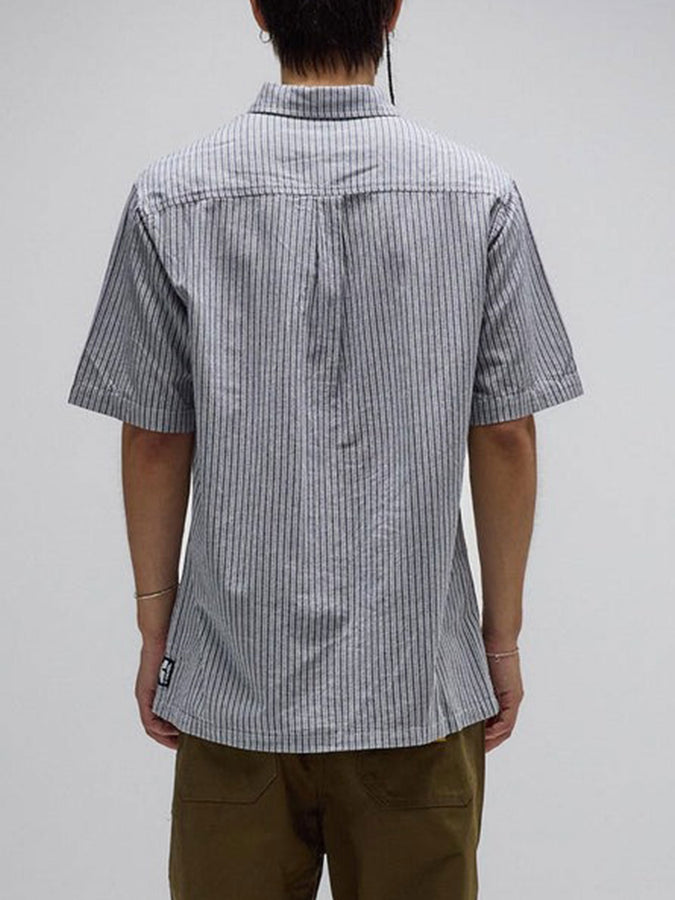 Former Reynolds Stripe Short Sleeve Buttondown Shirt Spring 2026 | BONE NAVY