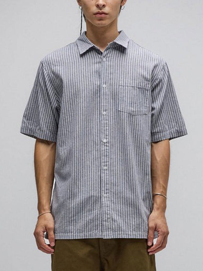 Former Reynolds Stripe Short Sleeve Buttondown Shirt Spring 2026 | BONE NAVY