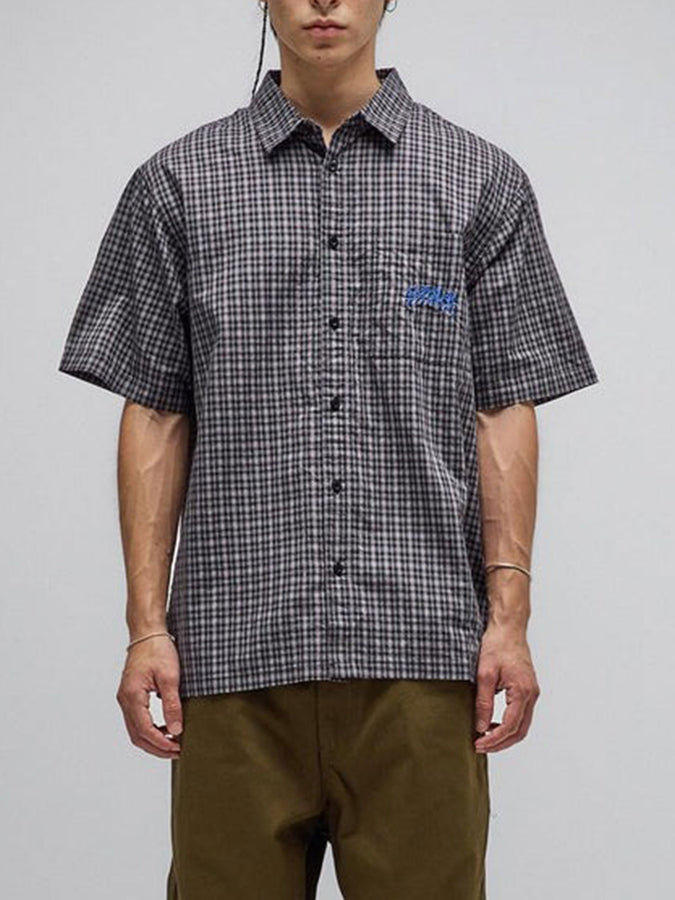Former Vivian Check Short Sleeve Buttondown Shirt Spring 2026 | WORN BLACK