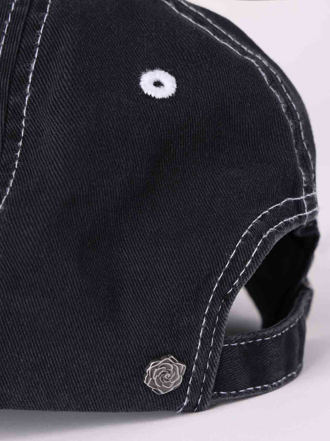 Former Legacy Rose Strapback Hat | BLACK