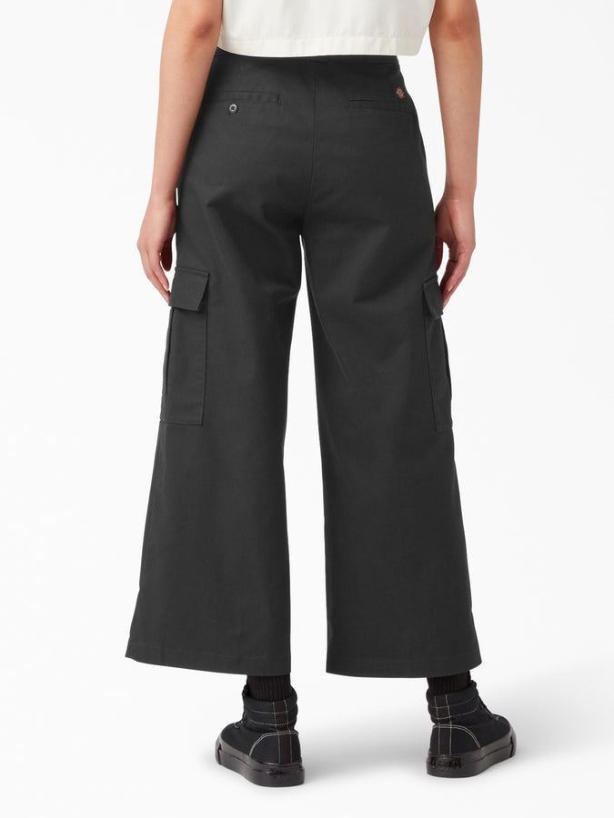 Dickies Wide Women Cargo Crop Pants Spring 2024 | STONEWASHED BLACK (SBK)