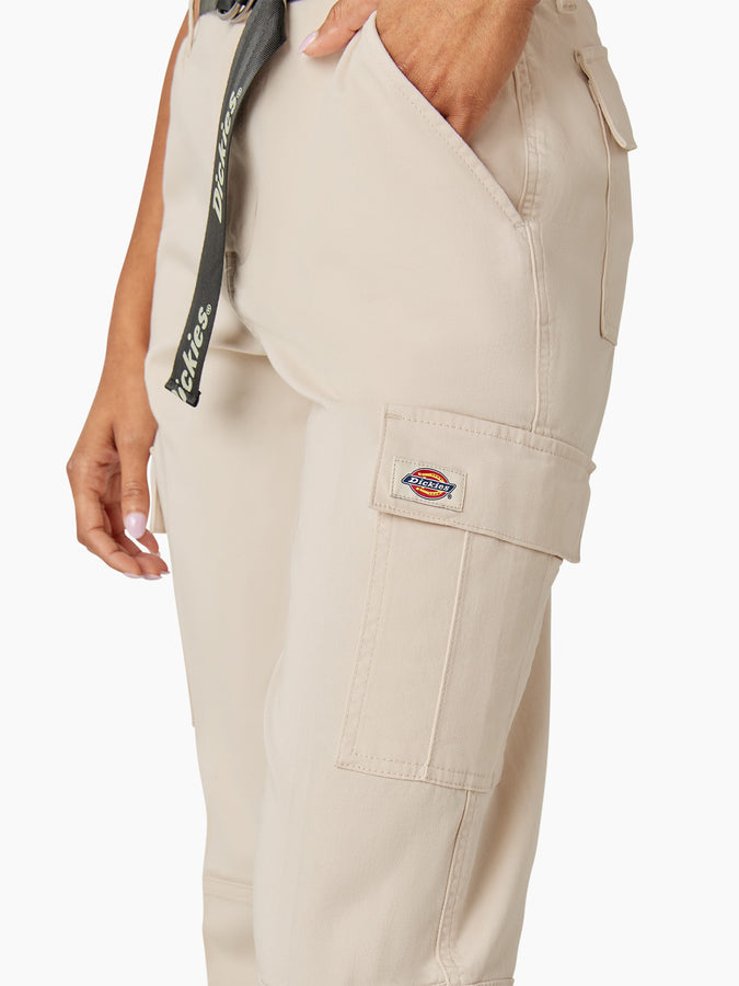 Dickies Women Cargo Crop Pants Spring 2024 | STONE WHITECAP GREY (SN9)