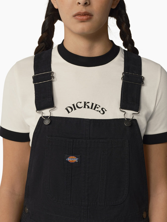 Dickies Duck Canvas Women Overall Shorts Spring 2024 | STONEWASHED BLACK (SBK)