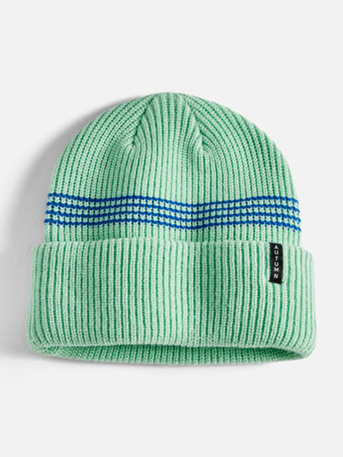 Autumn Mini Stripe Beanie | QUIET GREEN/COBALT