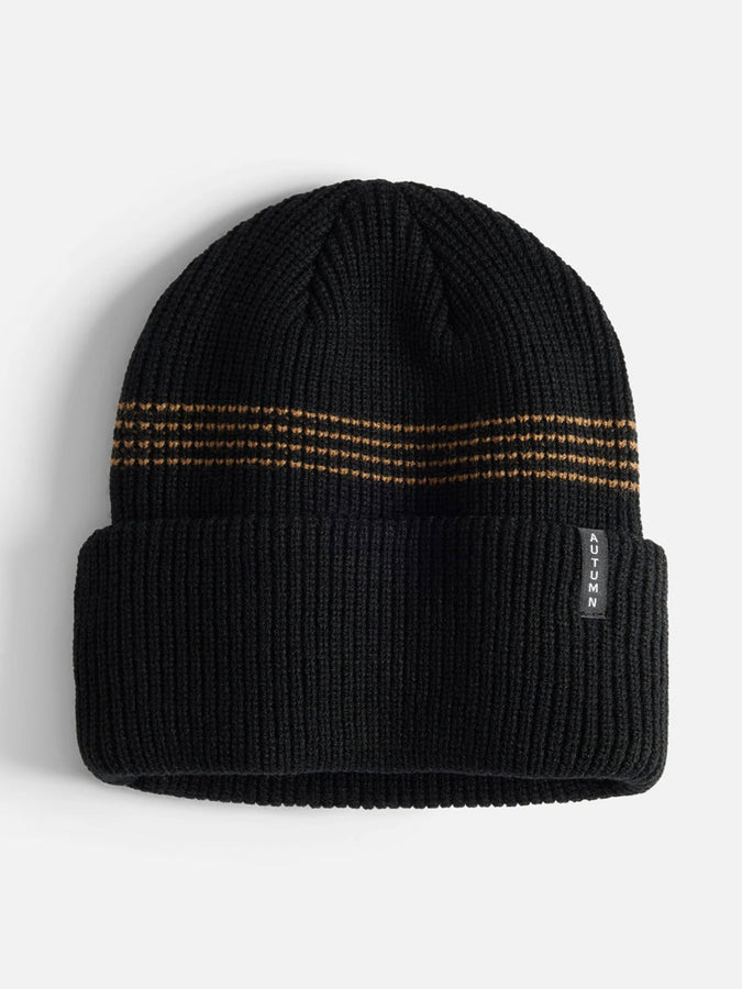 Autumn Mini Stripe Beanie | BLACK