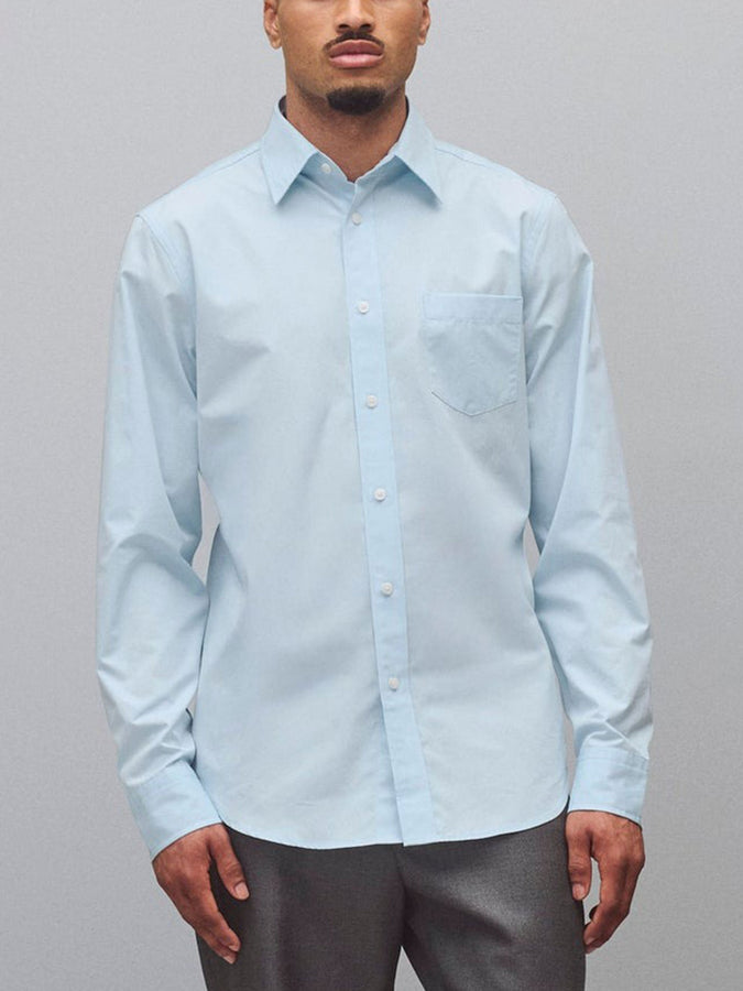 Reigning Champ Cotton Poplin Alumni Standard Long Sleeve Buttondown Shirt Spring 2026 | LIGHT BLUE