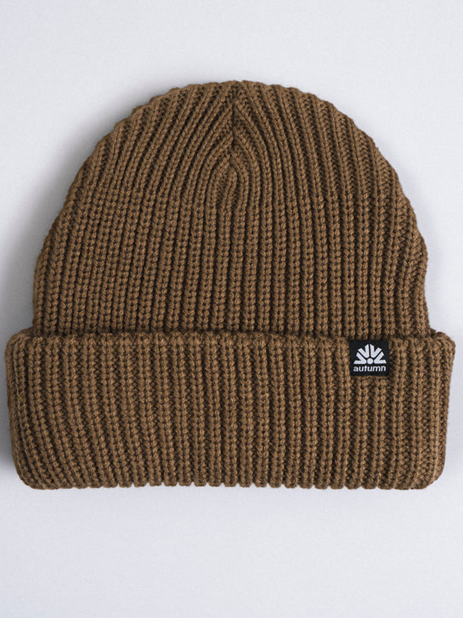 Autumn Ribbed Knit Beanie | DARK SAND