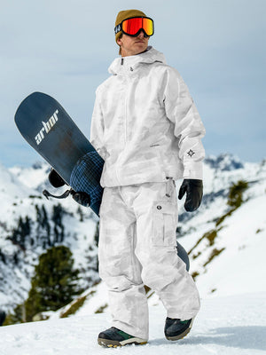 Volcom NWRK Baggy White Camo Snowboard Pants 2024