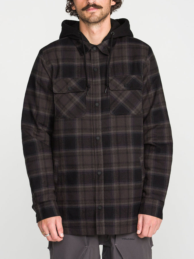 Volcom Enson Insulated Riding Flannel Long Sleeve Buttondown Shirt Winter 2027 | BLACK (BLK)