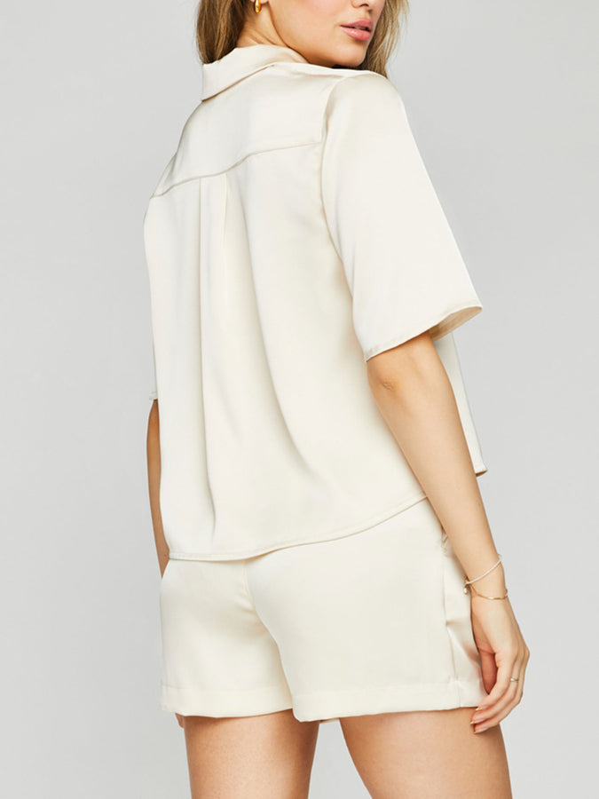 Gentle Fawn Moxie Short Sleeve Buttondown Shirt Spring 2024 | CREAM