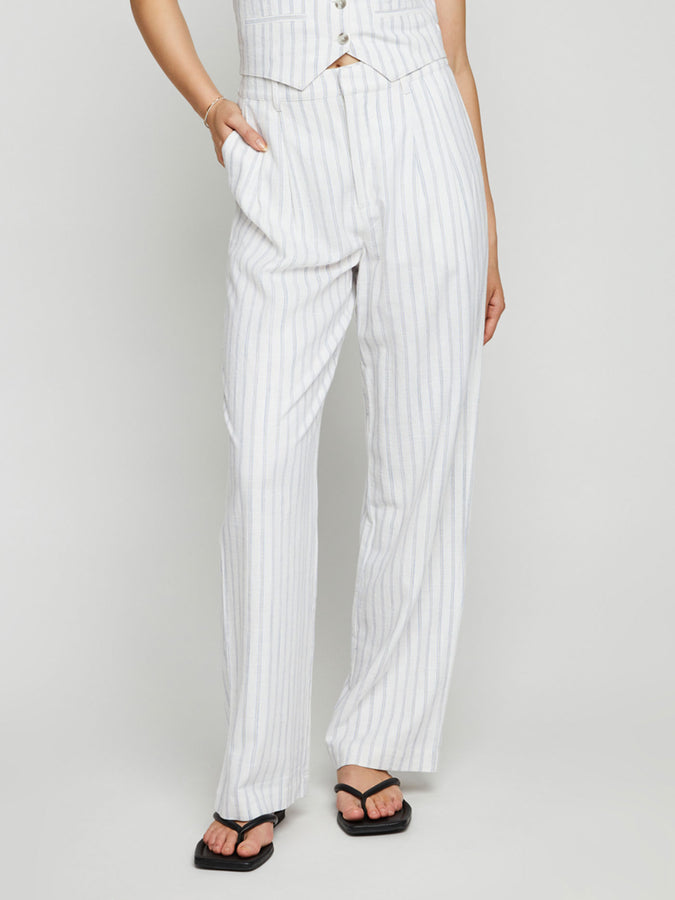 Gentle Fawn Elliot Women White Stripe Pants Spring 2024 | WHITE STRIPE