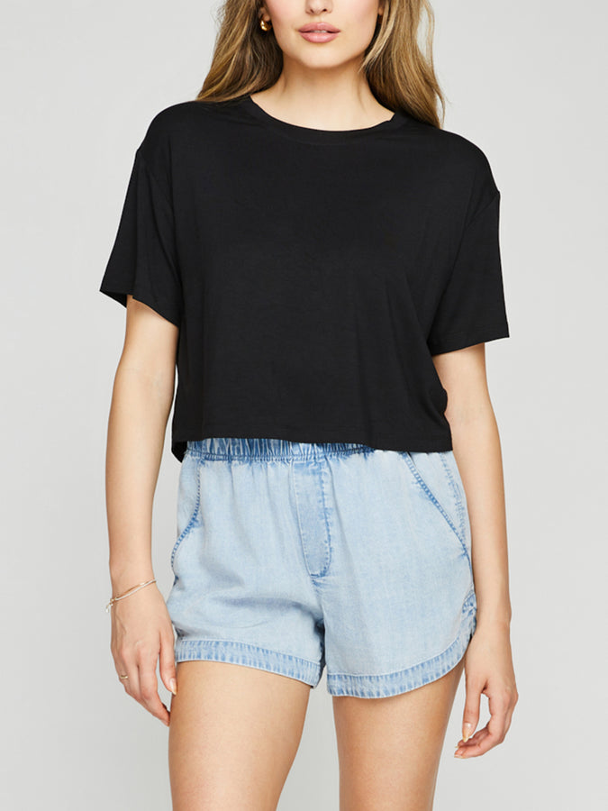 Gentle Fawn Logan Women Crop T-Shirt Summer 2024 | BLACK