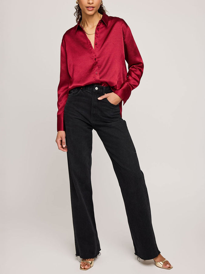 Gentle Fawn Simone Long Sleeve Buttondown Shirt Holiday 2025 | CRIMSON