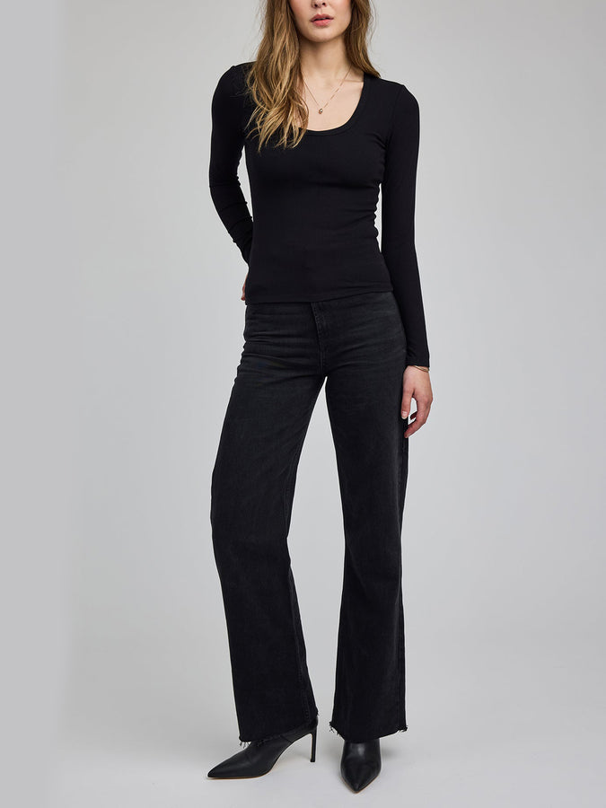 Gentle Fawn Libby Long Sleeve T-Shirt Spring 2026 |  BLACK