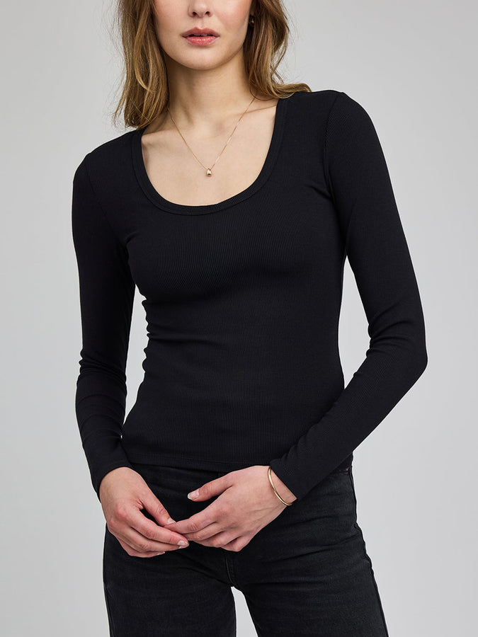 Gentle Fawn Libby Long Sleeve T-Shirt Spring 2026 |  BLACK