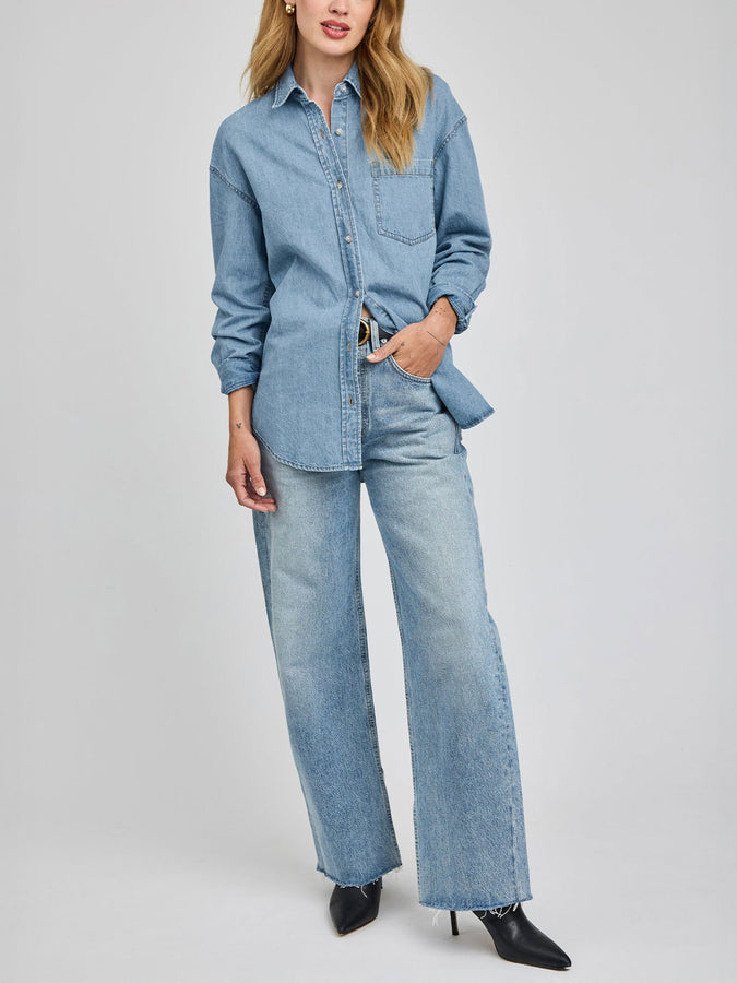 Gentle Fawn Whitney Long Sleeve Buttondown Shirt Spring 2026 | LIGHT WASH
