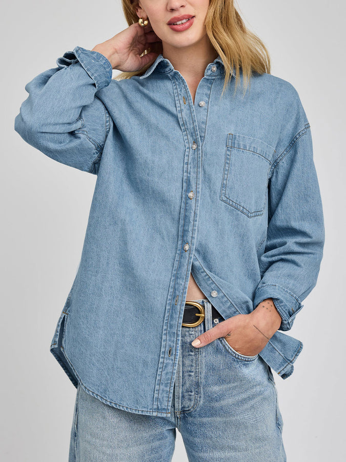 Gentle Fawn Whitney Long Sleeve Buttondown Shirt Spring 2026 | LIGHT WASH