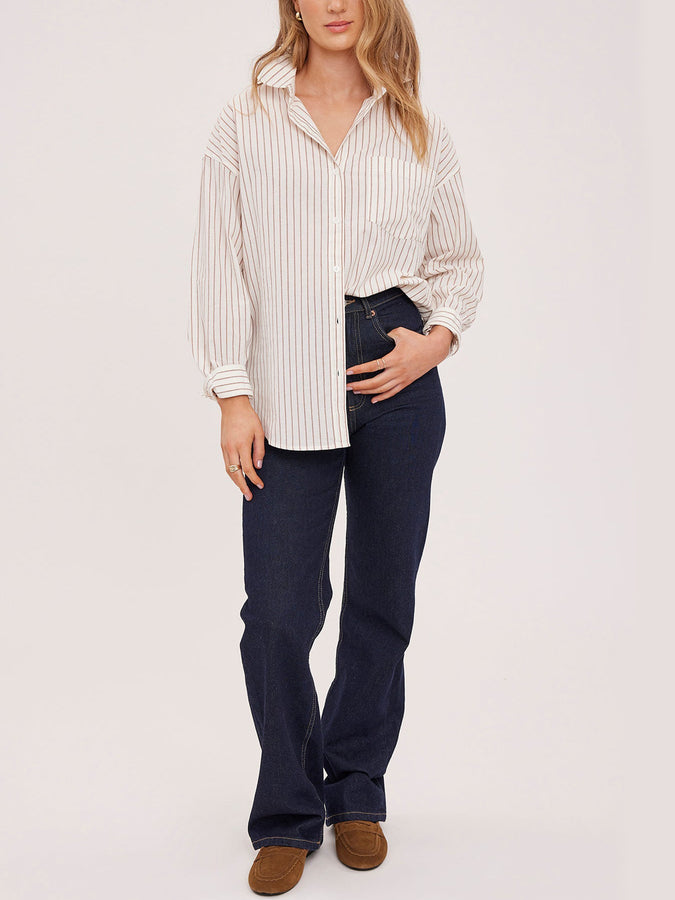 Gentle Fawn Orlando Long Sleeve Buttondown Shirt Spring 2026 | CREAM STRIPE